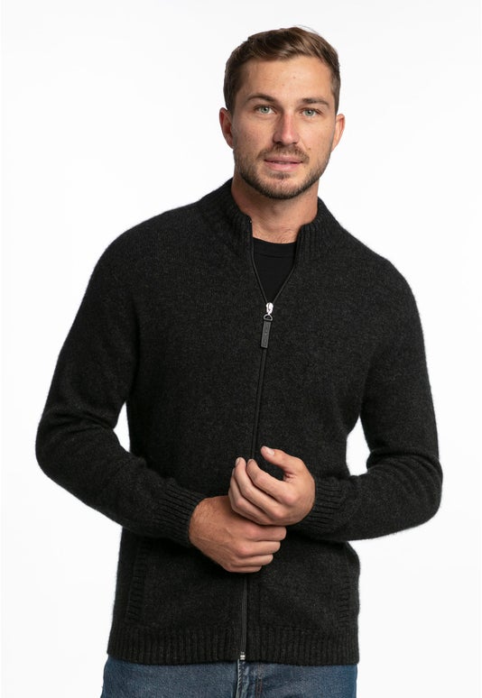 Charcoal Merino Possum Bristol Jacket
