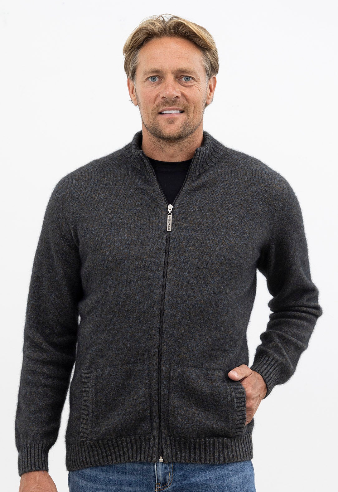 Merino 1/4 Zip Sweater Charcoal | The Wool Company