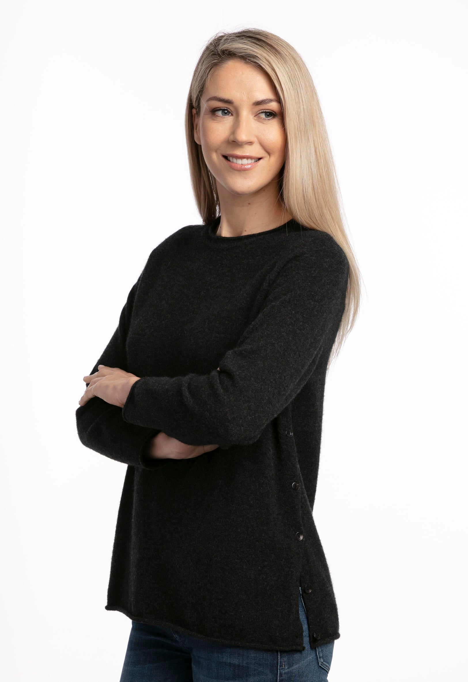 Button down with deals crew neck sweater