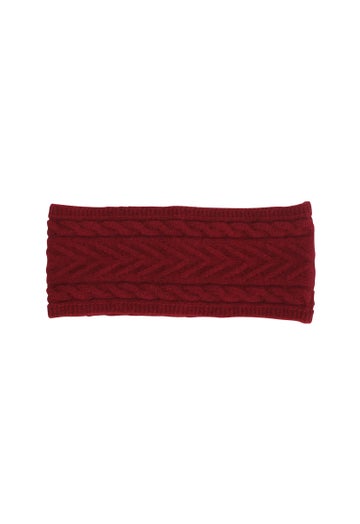 Berry Merino Possum Cable Head Band