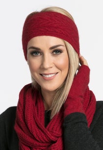 Berry Merino Possum Cable Head Band