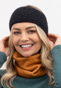 Charcoal Merino Possum Cable Head Band