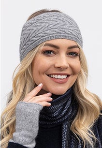 Silver Merino Possum Cable Head Band