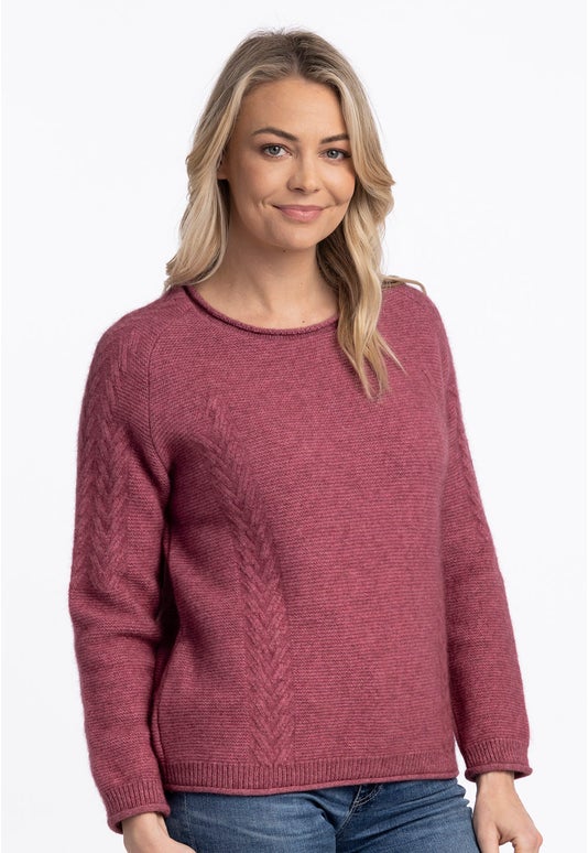 Rose Merino Possum Cable Sweater