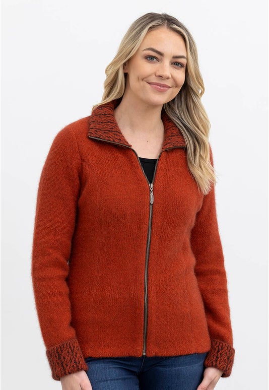 Sienna Merino Possum Cable Trim Jacket