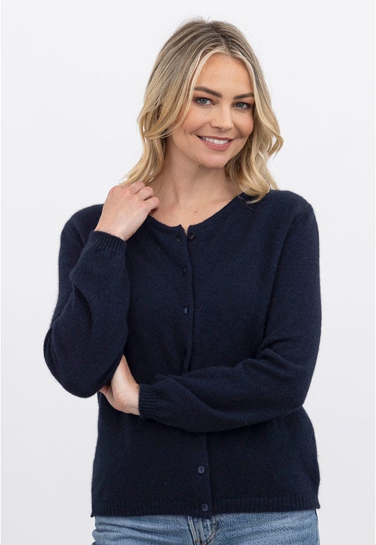 Merino Possum Classic Cardigan Navy
