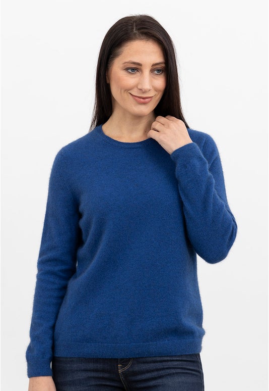 Cornflower Merino Possum Classic Crew Sweater
