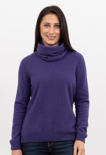Violet Merino Possum Classic Crew Sweater