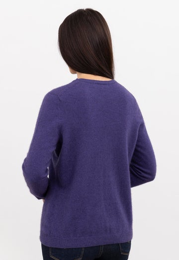 Violet Merino Possum Classic Crew Sweater