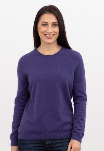 Violet Merino Possum Classic Crew Sweater