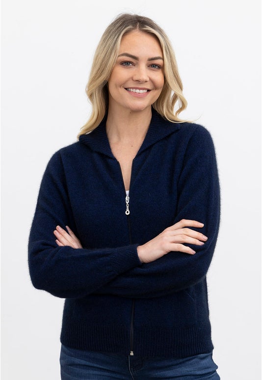 Midnight Merino Possum Collared Jacket