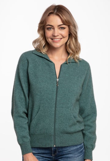 Sage Merino Possum Collared Jacket