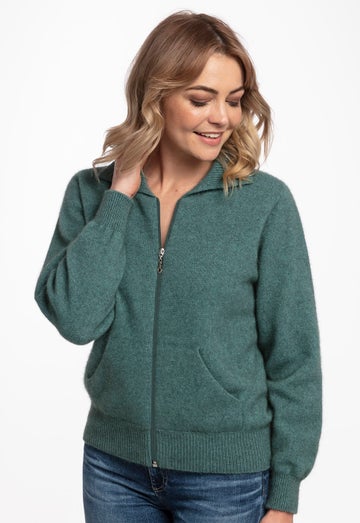 Sage Merino Possum Collared Jacket
