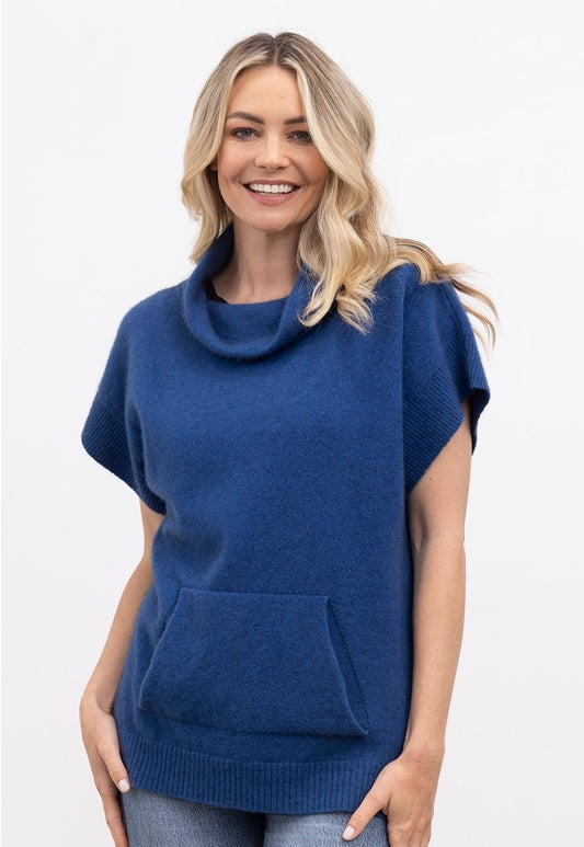 Cornflower Merino Possum Cowl Neck Slip On