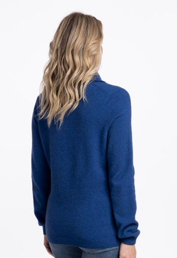 Cornflower Merino Possum Cowl Neck Sweater