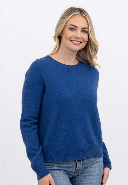 Cornflower Merino Possum Crop Sweater