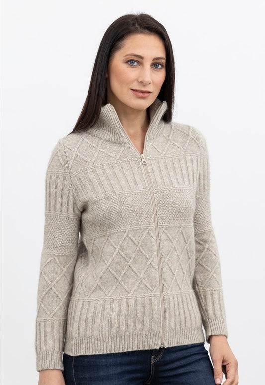 Natural Merino Possum Cross Stitch Jacket