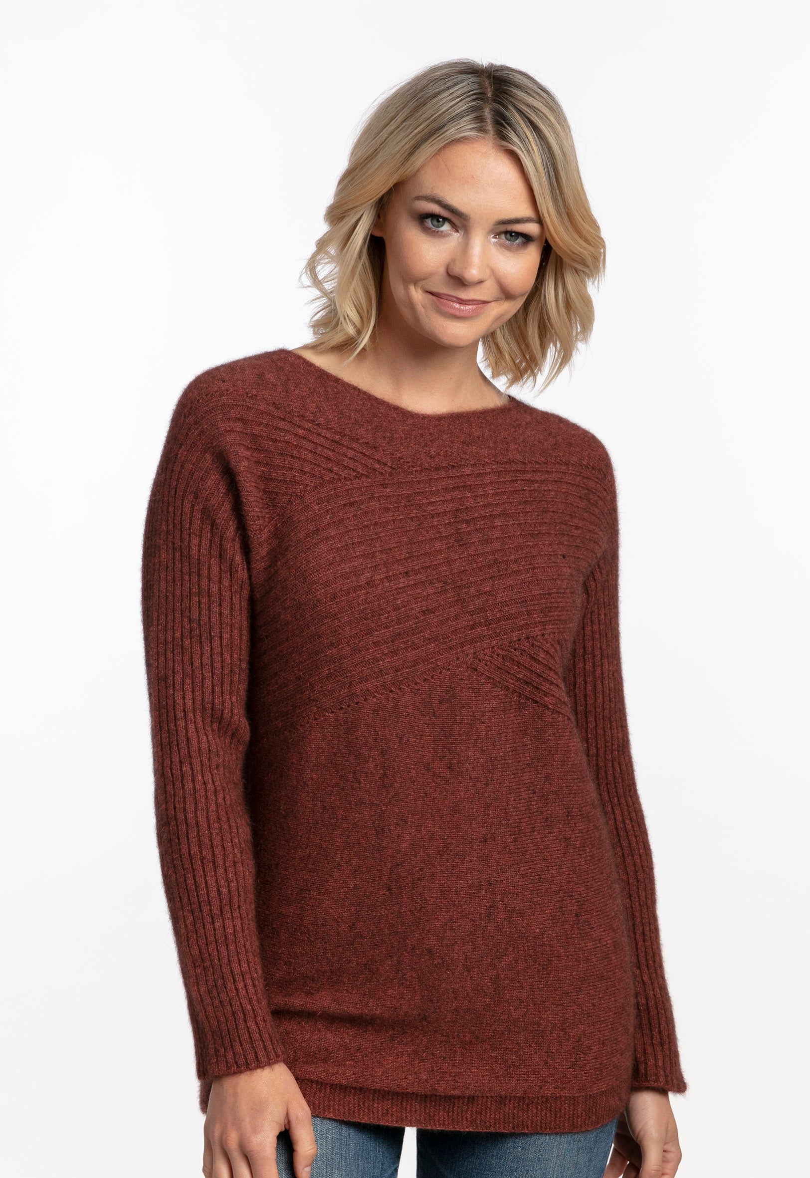 Merino Possum Crossover Sweater in 