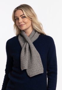 Silver Merino Possum Dash Scarf
