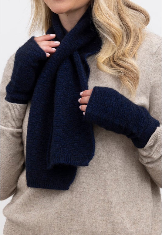 Midnight Merino Possum Dash Wristwarmers