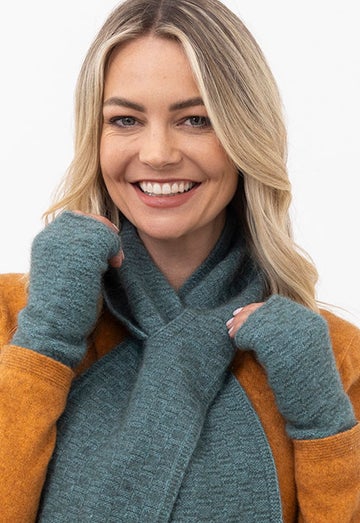 Sage Merino Possum Dash Wristwarmers