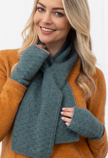 Sage Merino Possum Dash Wristwarmers
