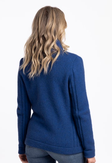 Cornflower Merino Possum Essential Rib Jacket