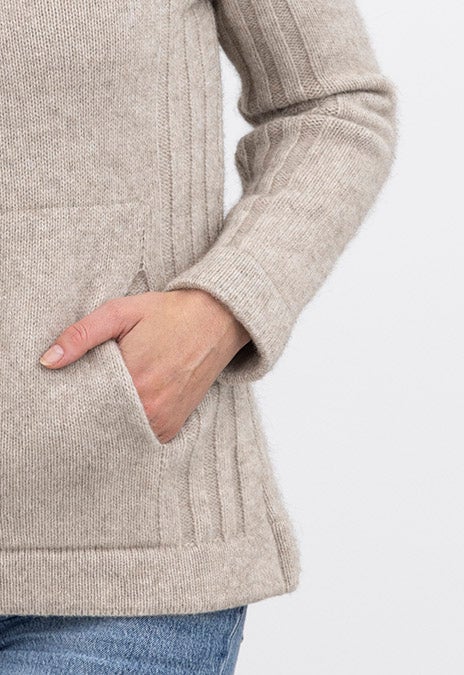 Merino Possum Essential Rib Jacket Natural | The Wool Company