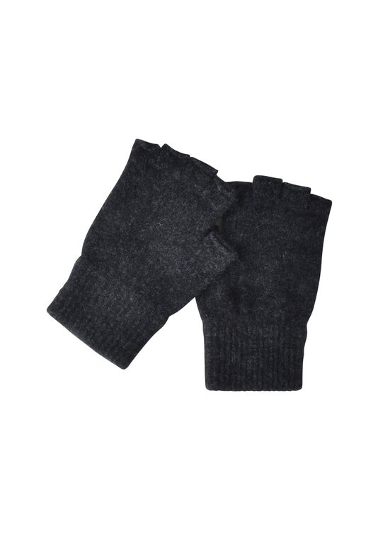 Charcoal Merino Possum Fingerless Gloves