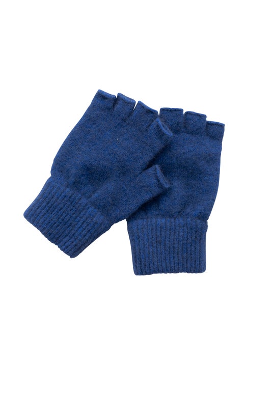 Cornflower Merino Possum Fingerless Gloves