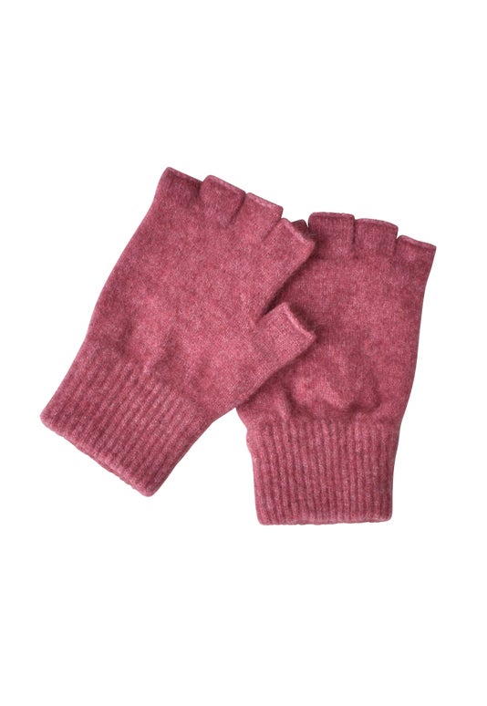 Raspberry Merino Possum Fingerless Gloves