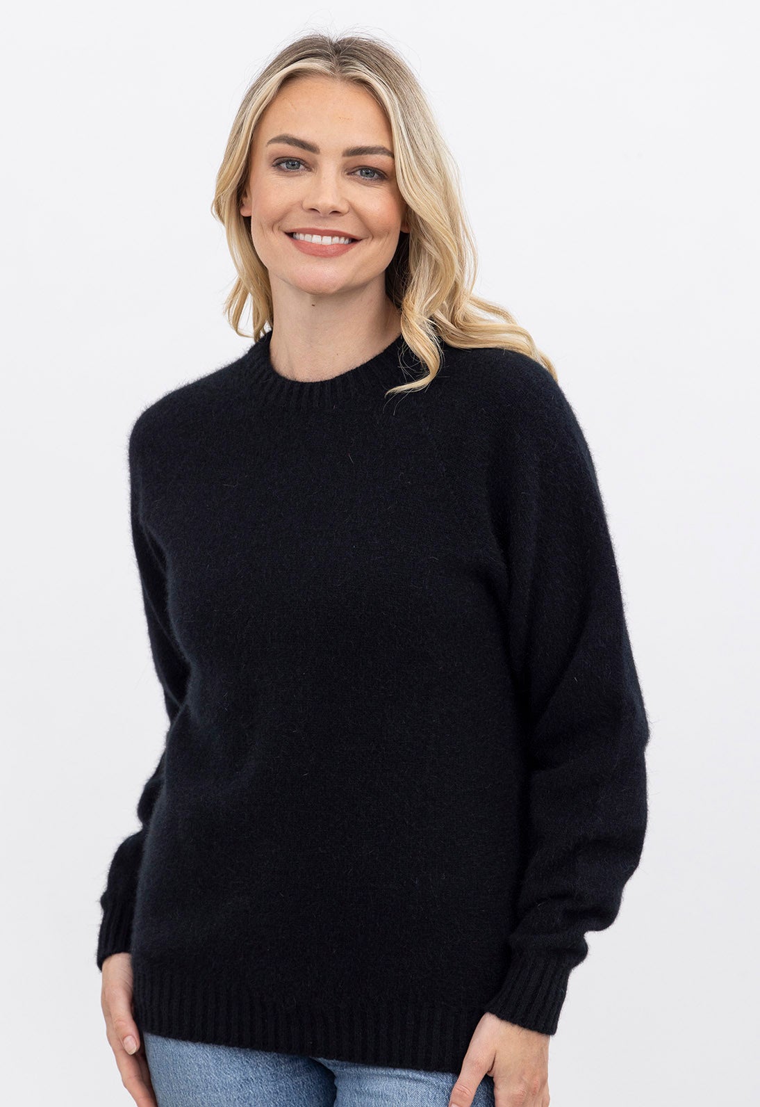 Merino Magyar 3/4 Sleeve Sweater Spearmint | The Wool Company