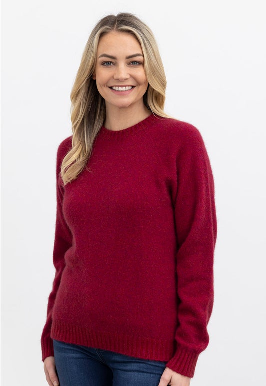 Raspberry Merino Possum Golf Sweater