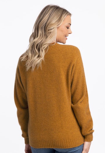 Gold Merino Possum Golf Sweater