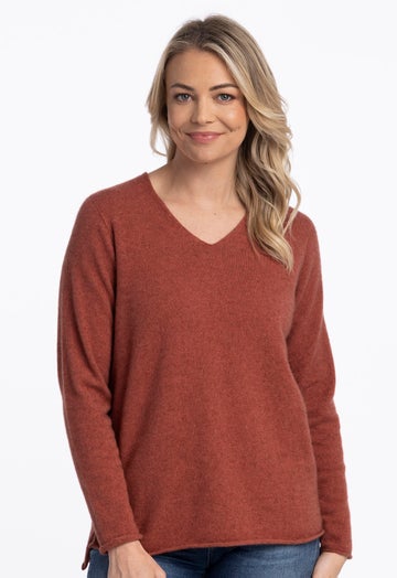 Rosewood Merino Possum Casual V Sweater
