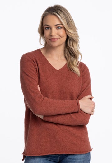 Rosewood Merino Possum Casual V Sweater