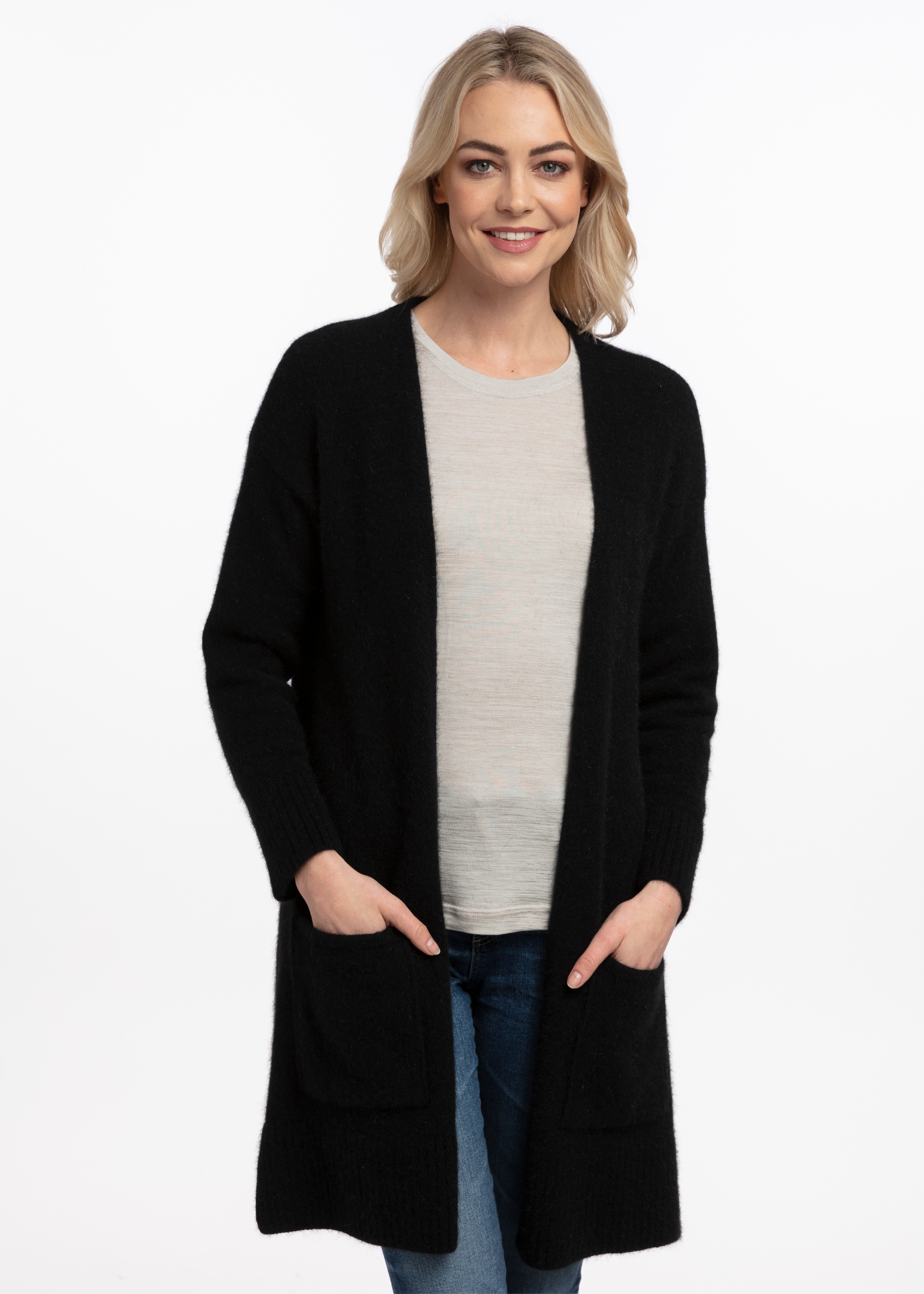 Black wool deals cardigan sweater