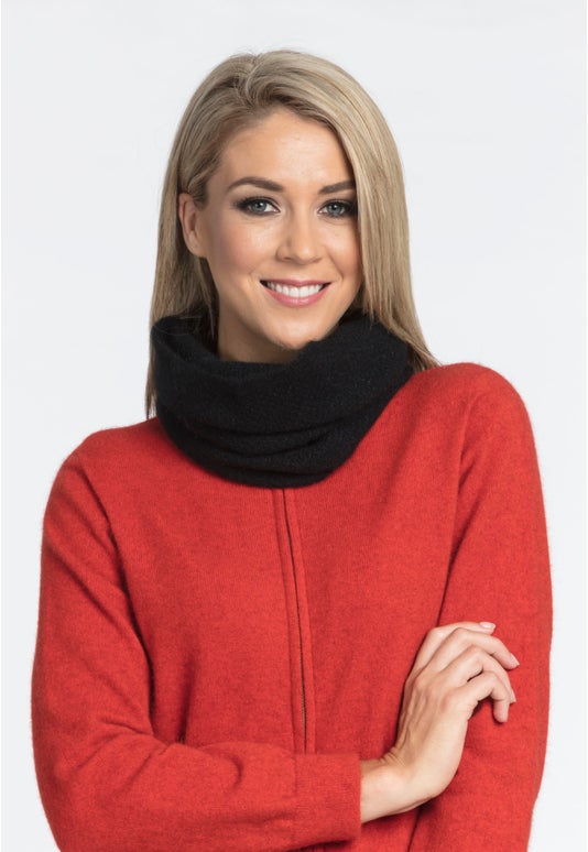 Black Merino Possum Moss Neck Warmer