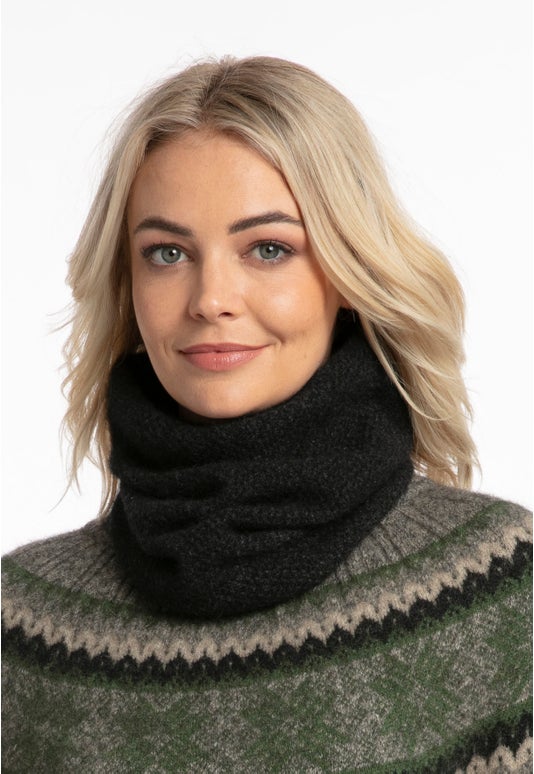 Charcoal Merino Possum Moss Neck Warmer