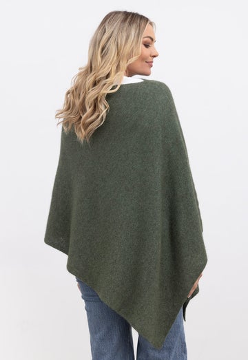 Moss Merino Possum Moss Stitch Poncho