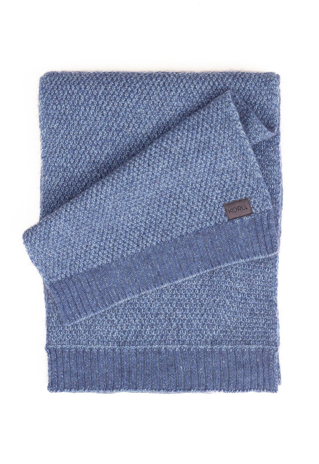 Merino Possum Moss Stitch Scarf Periwinkle | The Wool Company
