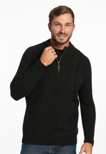Charcoal Merino Possum Mount Turtle Sweater