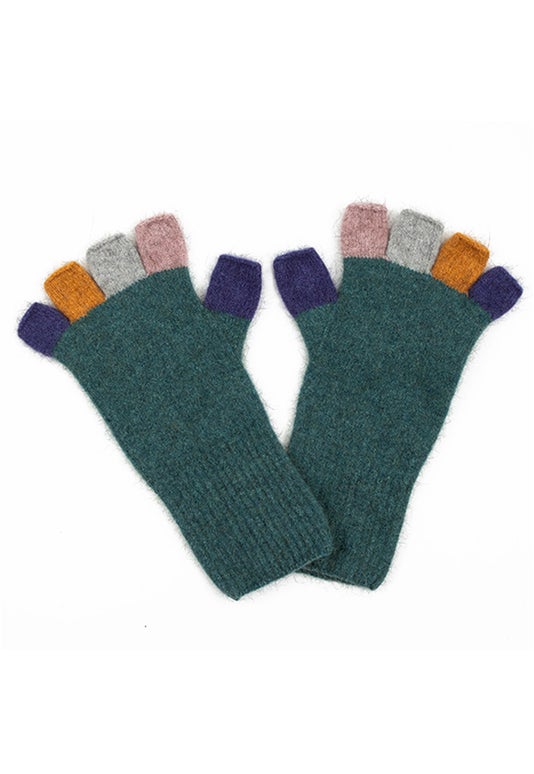 Mist Merino Possum Multi Fingerless Gloves