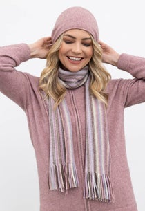 Lily Merino Possum Multi Stripe Scarf