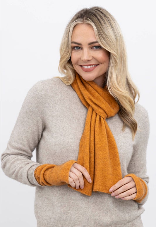 Ginger Merino Possum Narrow Scarf