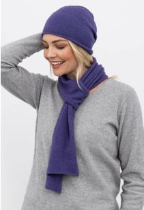 Violet Merino Possum Narrow Scarf