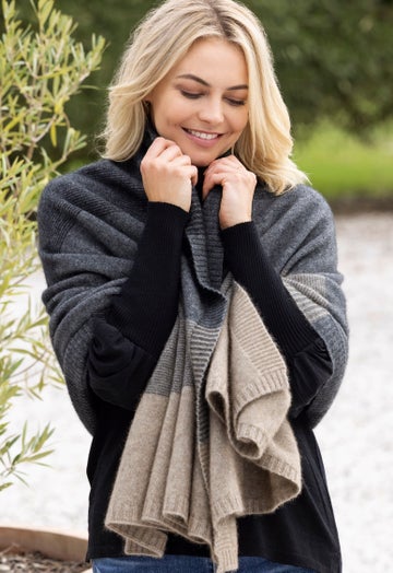 Sepia Merino Possum Ombre Throw