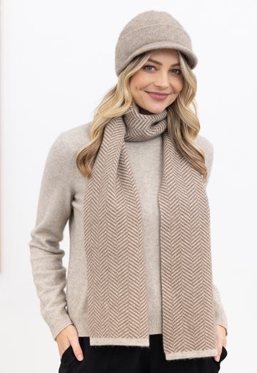 Natural Merino Possum Parquet Scarf