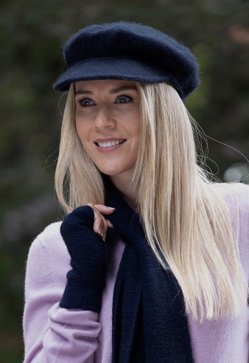 Navy Merino Possum Peak Hat