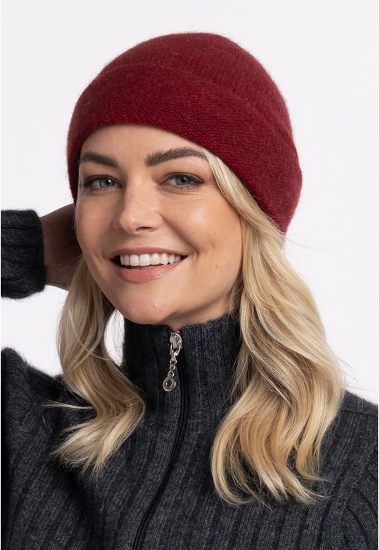Berry Merino Possum Plain Beanie